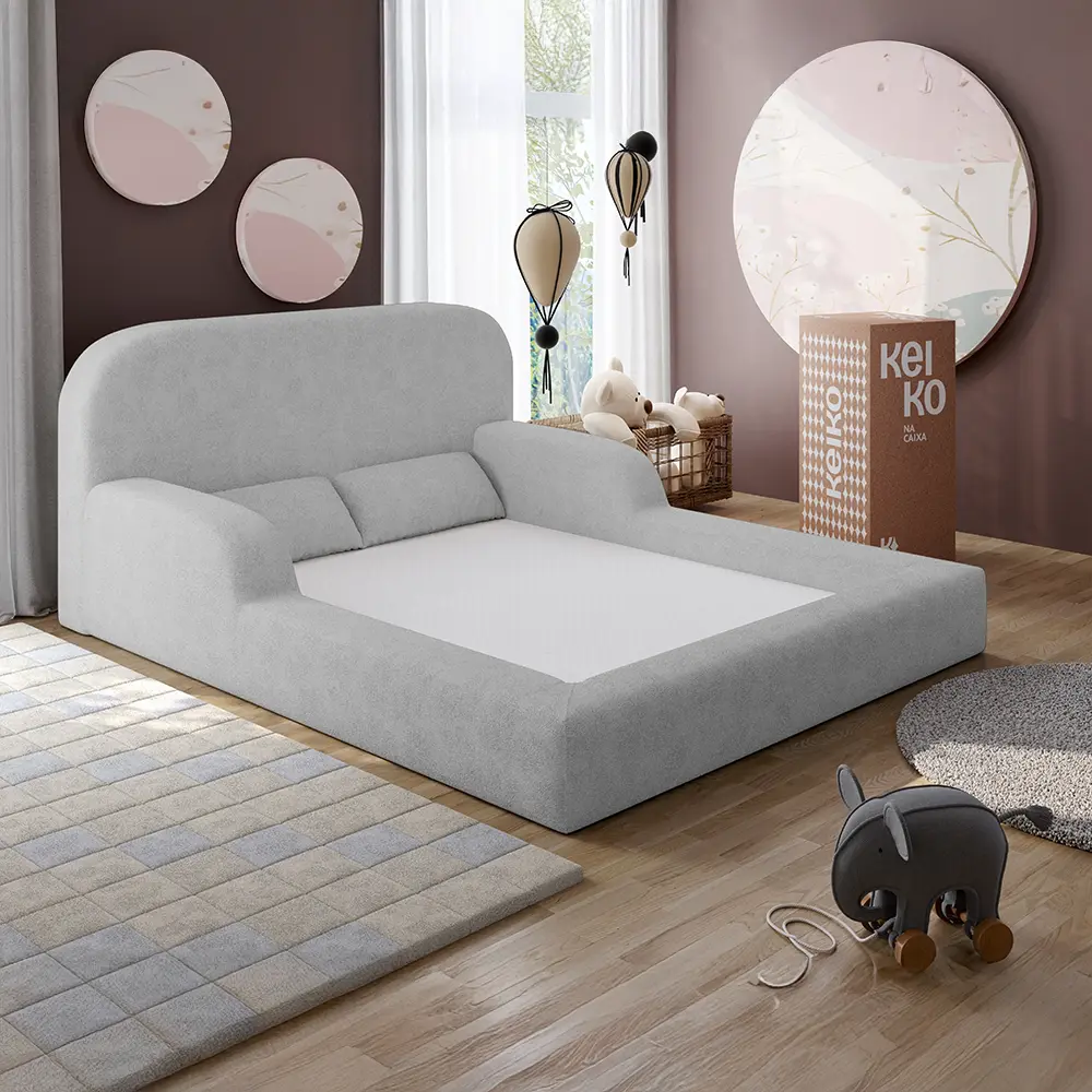 cama-montessoriana-encanto-casal-cinza