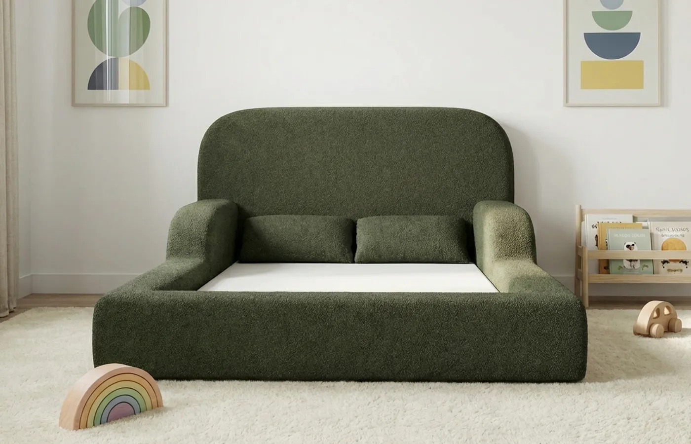 cama-montessoriana-encanto-casal-verde-militar