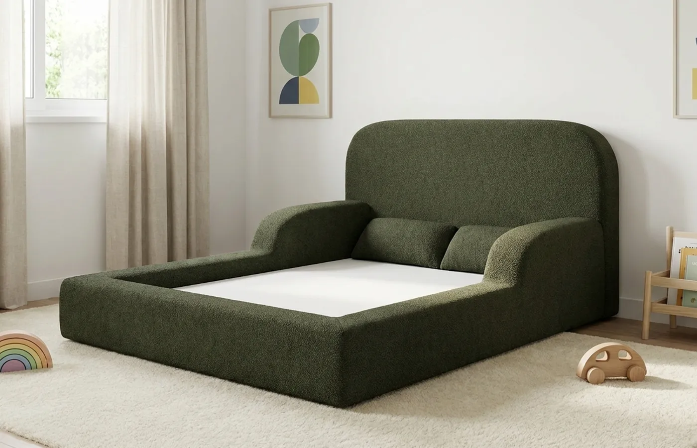 cama-montessoriana-encanto-casal-verde-militar