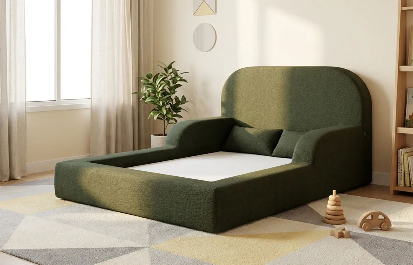 cama-montessoriana-encanto-casal-verde-militar
