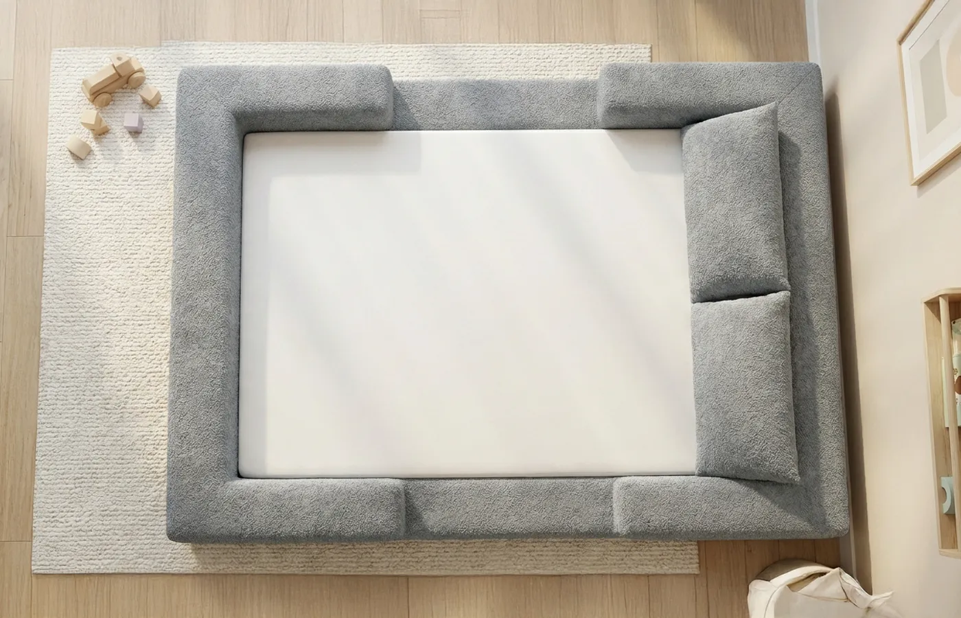 cama-montessoriana-keiko-ninho-casal-cinza