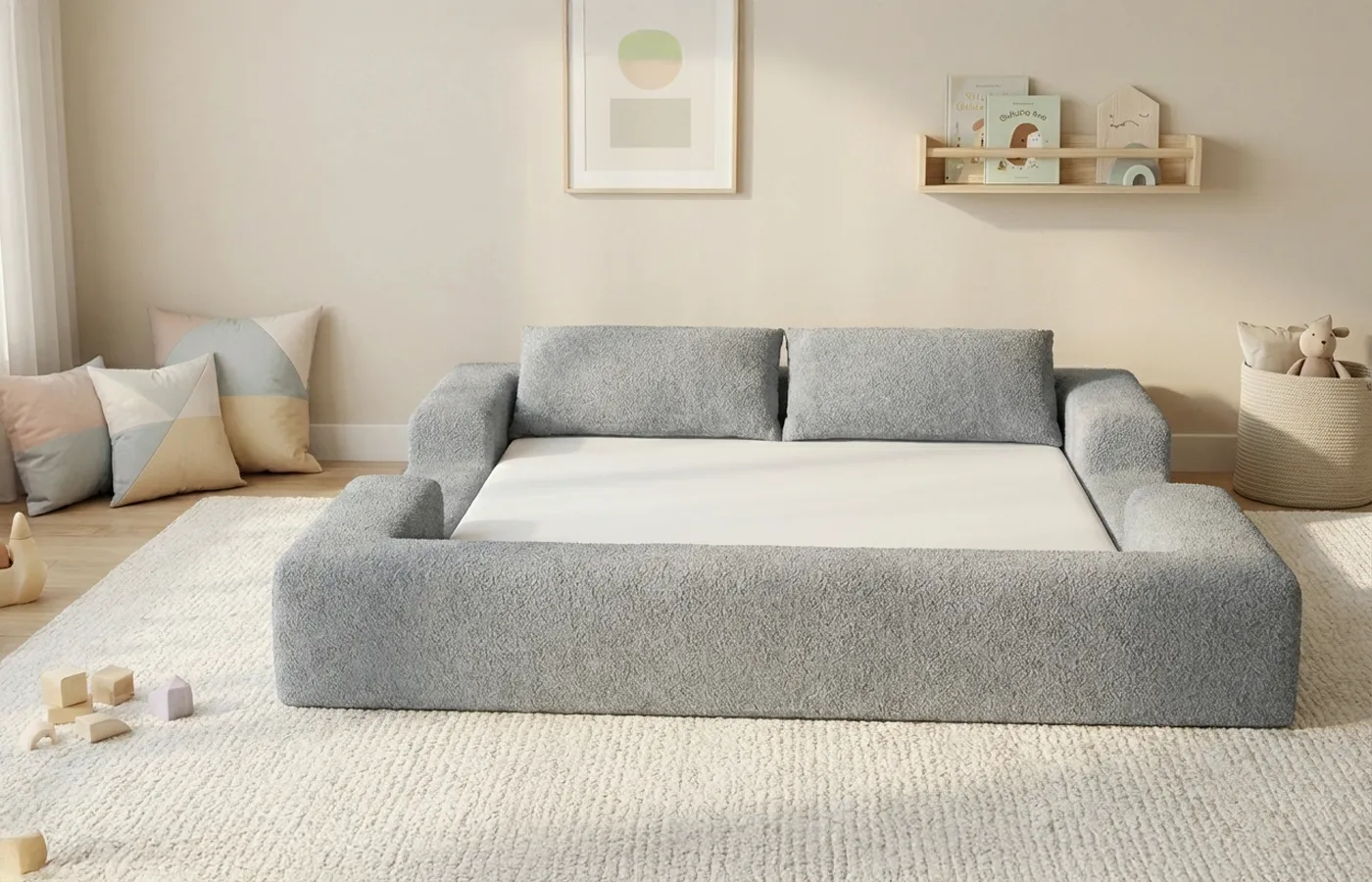 cama-montessoriana-keiko-ninho-casal-cinza