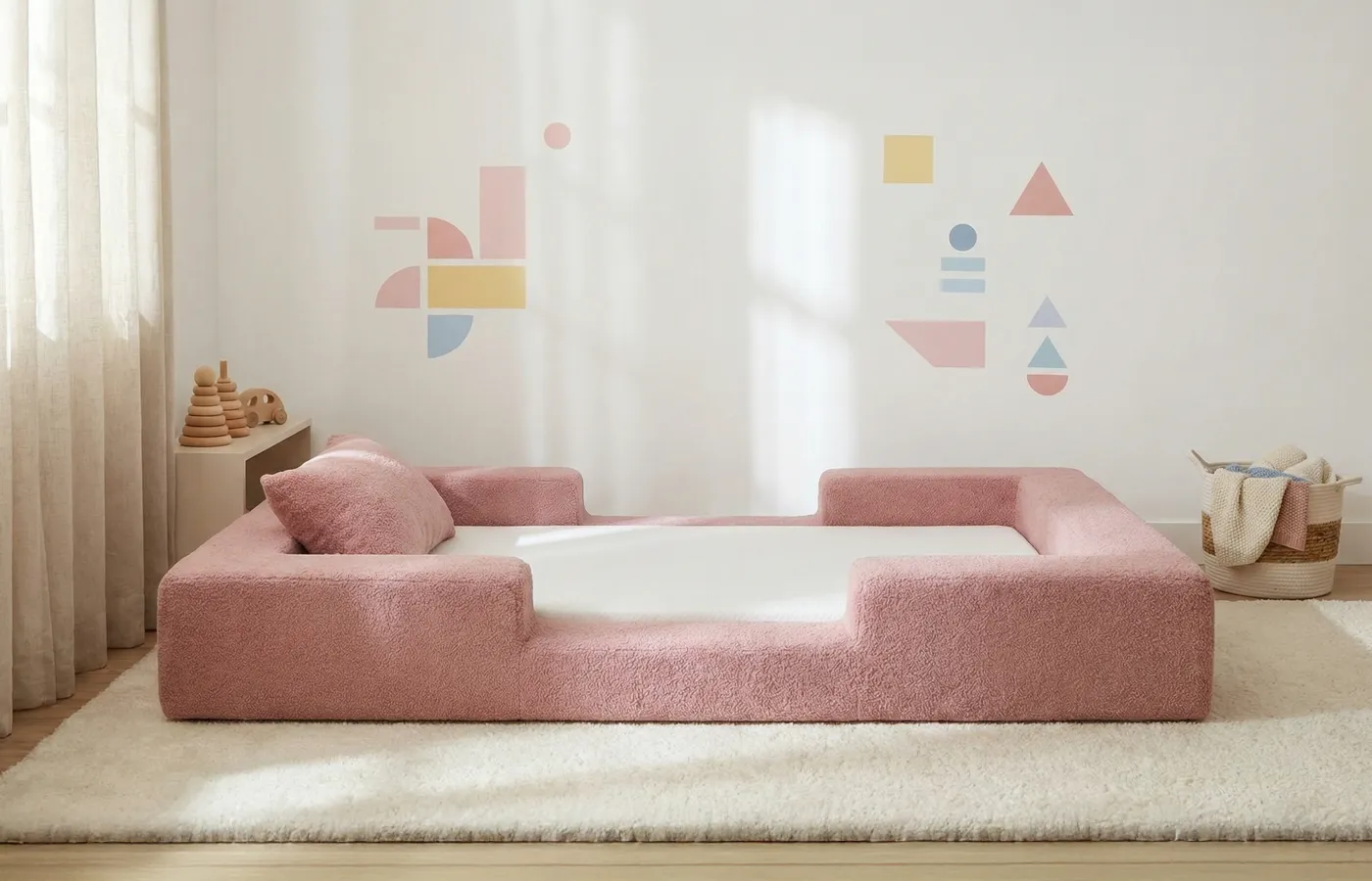 cama-montessoriana-keiko-ninho-solteiro-rosa