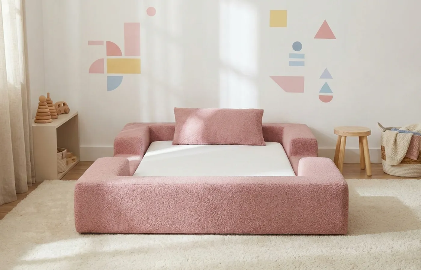 cama-montessoriana-keiko-ninho-solteiro-rosa