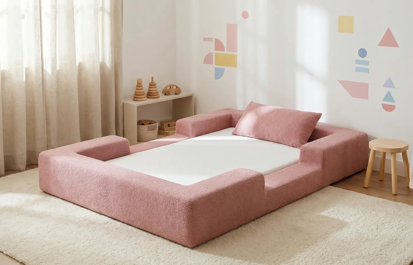 cama-montessoriana-keiko-ninho-solteiro-rosa